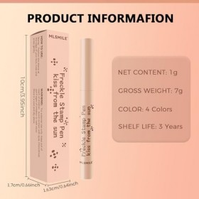 ZukQvrivelig Stylo à Taches de Rousseur, Stylo à Fausses Taches de Rousseur Avec Tampon 3D, Résistant à lEau Et Durable, Fac