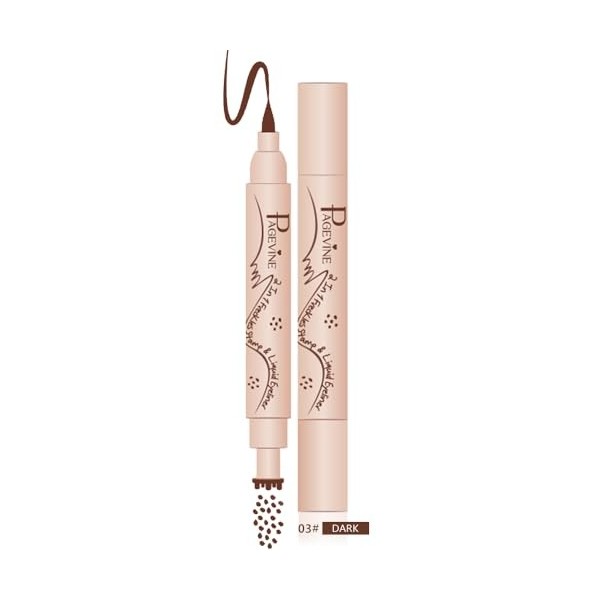 Stylo Freckles & Eyeliner 2-en-1 - Taches de rousseur irrégulières naturelles à 6 points, Pointe Eponge Précise, Tenue 24h et