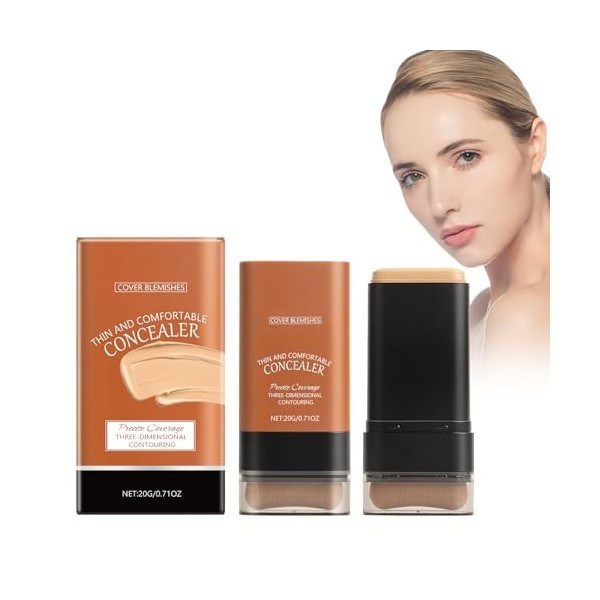 Bâton de fond de teint mat, avec transitions douces, pour un maquillage du visage impeccable naturel 