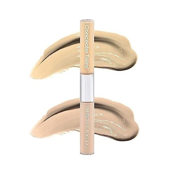 Physicians Formula Twins 2-in-1 Liquid Concealer, Correcteur de Couleur et Correcteur de Teint Clair en 1 Concealer, Résistan