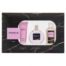 Anouk Rose & Noir Coffret Cadeau Femme Edt 100 ml + Body Lotion 75 ml + Gel Bain 100 ml
