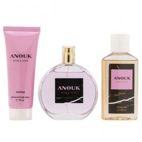 Anouk Rose & Noir Coffret Cadeau Femme Edt 100 ml + Body Lotion 75 ml + Gel Bain 100 ml