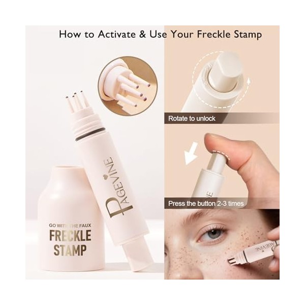 Timbre de taches de rousseur - Stylo de maquillage naturel et réaliste avec des points doux pour un look ensoleillé sans effo