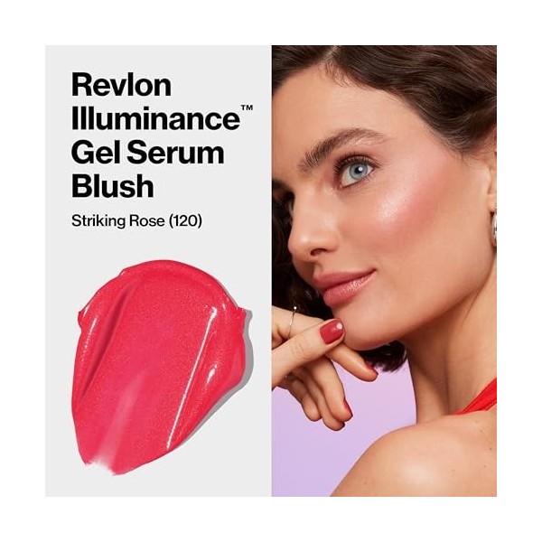 Revlon Illuminance Gel Sérum Blush, Joue Visiblement Repulpée, Fini Lumineux et Hydratation Toute la Journée, 120 Striking Ro