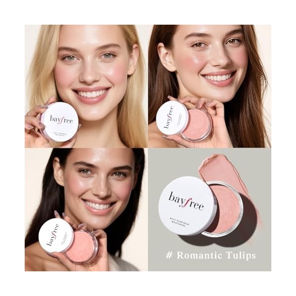 bayfree Multi Glow Balm, Blush Creme, Blush et Fards à Joues Hydratante Longue Tenue, Texture Légère Non Grasse, Maquillage N