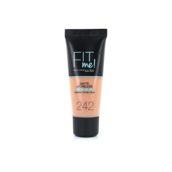 Maybelline New-York - Fond de teint Fluide Fit Me Matte & Poreless - Peaux normales à grasses - Teinte : 242 Miel Clair - 30 