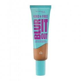 Rimmel London Kind & Free BLUR IT OUT Teint Matifiant, 450 Caramel, Contrôle de la brillance toute la journée, Maquillage lég