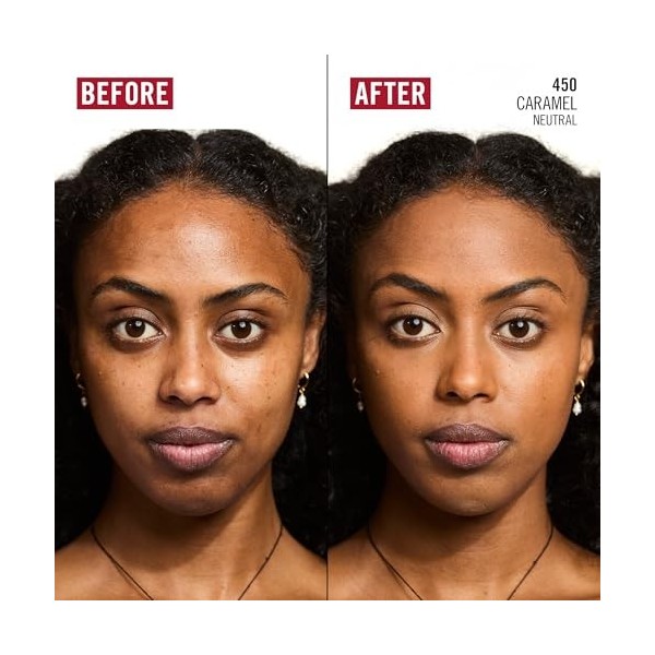 Rimmel London Kind & Free BLUR IT OUT Teint Matifiant, 450 Caramel, Contrôle de la brillance toute la journée, Maquillage lég