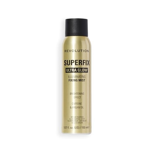 Revolution Superfix Glow Fixing Mist, Spray Fixateur Éclat, Finition Lumineuse Longue Tenue, Vegan & Cruelty-Free, 150ml