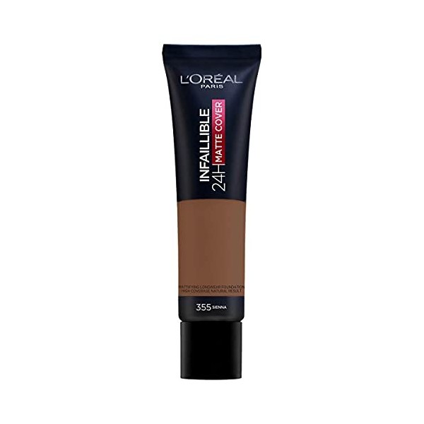 LOréal Paris Infaillible 24H Matte Cover 355 Terre de Sienne/Sienna Maquillage liquide longue durée à fort pouvoir couvrant