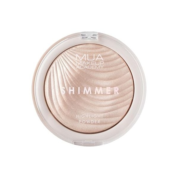 MUA Makeup Academy Poudre surlignante Shimmer, soie dhuître – Finition brillante hautement pigmentée, 8 g