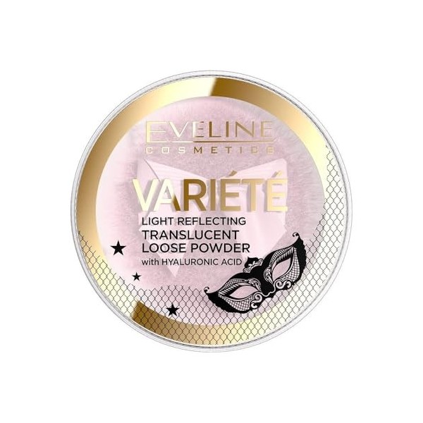 Eveline Cosmetics Variété Lot transparent poudre de lot avec acide hyaluronique réfléchissant la lumière, 6G