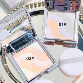 KARLOR Poudre de fixation compacte 5 en 1 - Palette matifiante - Correction de la couleur - Poudre de fixation pour le visage