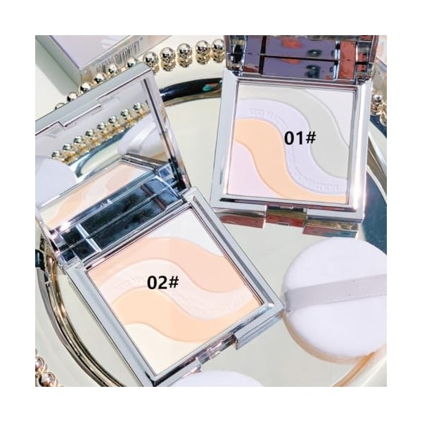KARLOR Poudre de fixation compacte 5 en 1 - Palette matifiante - Correction de la couleur - Poudre de fixation pour le visage