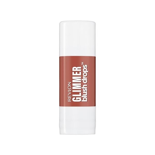 Revlon Glimmer Blush Drops, Blush liquide joues, Fini poudré velouté, Haute pigmentation, naturel lumineux hydratant, 101 Cor