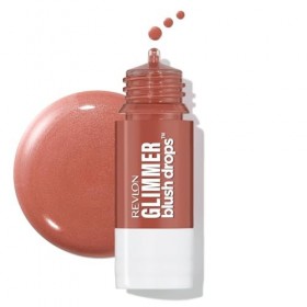 Revlon Glimmer Blush Drops, Blush liquide joues, Fini poudré velouté, Haute pigmentation, naturel lumineux hydratant, 101 Cor