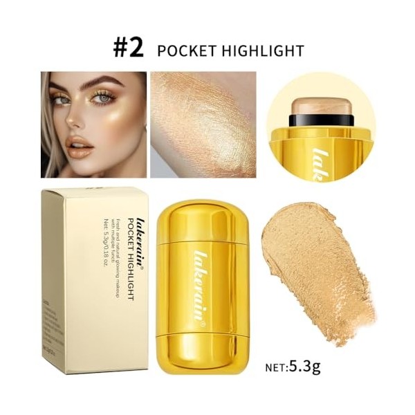 Face Glow Highlighter Stick - Matte Cream Highlighter Stick 02, couleur 02