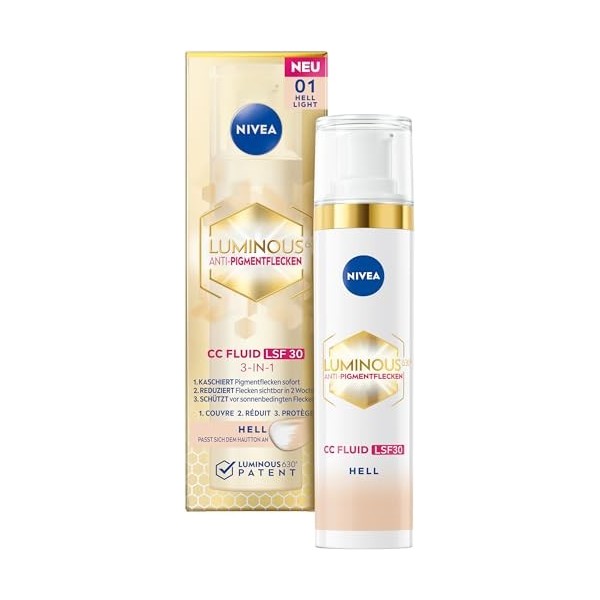 NIVEA CC Creme Luminous 630 Getöntes Fluid Hell LSF 30, 40 ml Crème