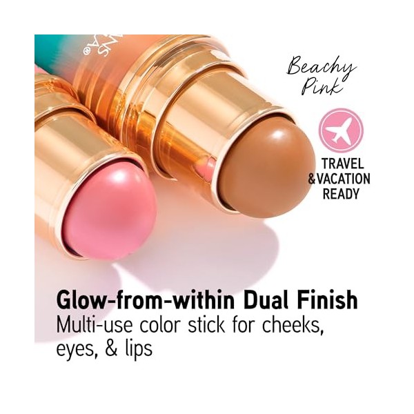 Physicians Formula Butter Glow & Go, Stick Duo Multi-Usage pour Joues, Yeux et Lèvres, Teintes pour Bronzer, Contour et Blush
