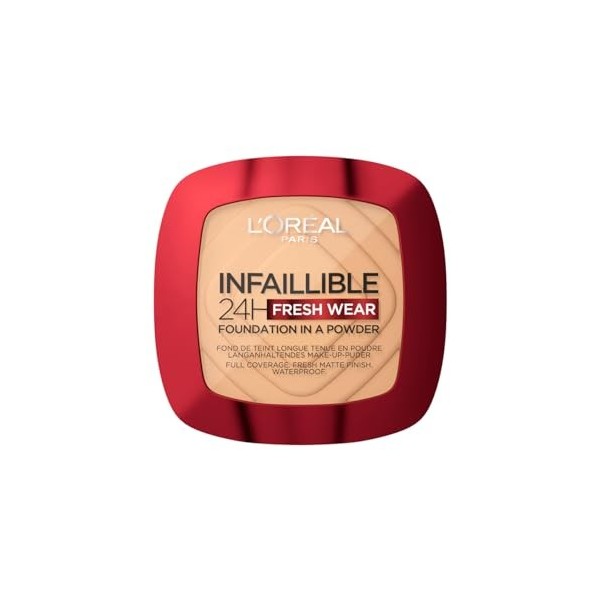 LOréal Paris - Fond de Teint Poudre Longue Tenue - Waterproof - Infaillible 24H Fresh Wear - Teinte : Sable Doré 200 - 9 g