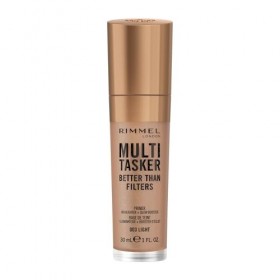 Rimmel Multi-Tasker Better Than Filters, 003 Light, Base de Teint, Booster d’Éclat et Highlighter, formule vegan, léger, pigm