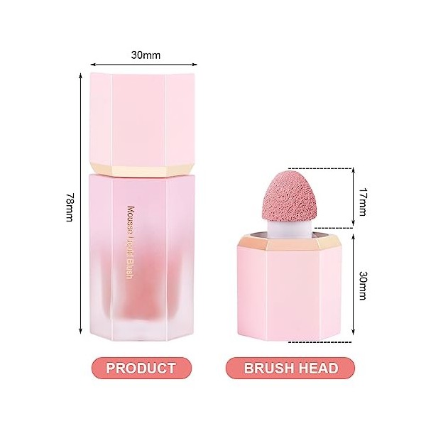 3PCS Maquillage blush liquide en gel pour les joues, Blush Liquide Imperméable, sensation de légèreté et de respirabilité, lo