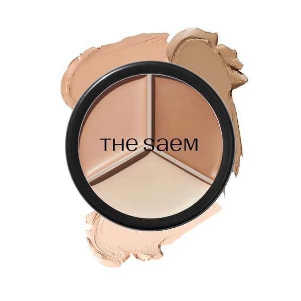 THESAEM Cover Perfection Triple Pot Concealer - Correcteur 3 couleurs avec couvrance totale - Teinte Beige Naturel pour couvr