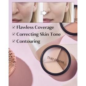 THESAEM Cover Perfection Triple Pot Concealer - Correcteur 3 couleurs avec couvrance totale - Teinte Beige Naturel pour couvr