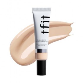 TFIT Fond de teint sérum Radiance Fit - Couverture impeccable, finition rosée, maquillage coréen longue durée, léger, 1,05 oz