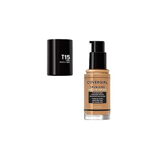CoverGirl TruBlend Matte Made Liquid Foundation - T15 Golden Honey for Women 1 oz Foundation