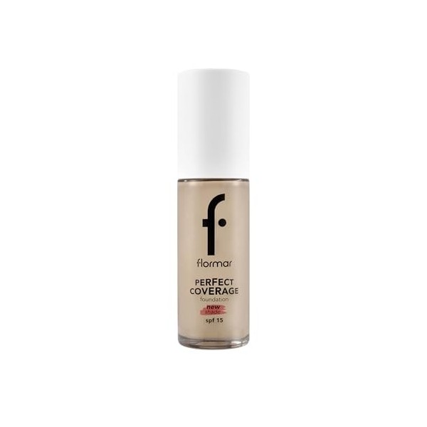 Flormar Perfect Coverage Foundation – Fond de teint liquide haute couvrance avec SPF 15 – hydratation longue durée pour un fi