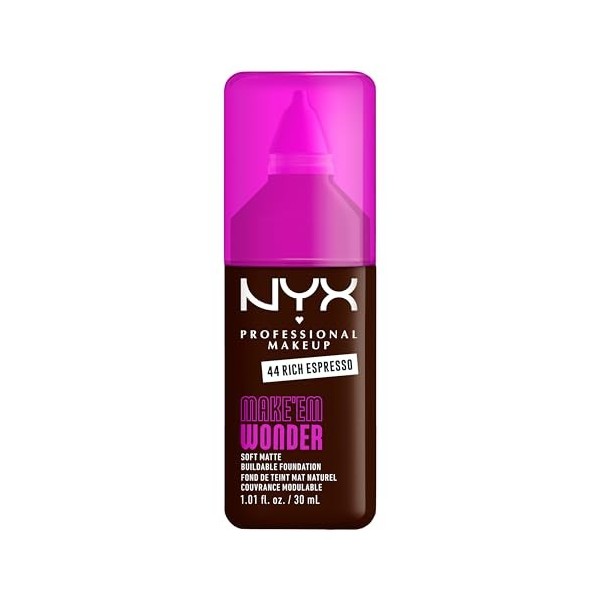 NYX Professional Makeup - Make Em Wonder - Fond de Teint - Tenue 24h - Pas deffet plâtre - Acide Hyaluronique et extrait de