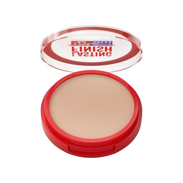 Rimmel Lasting Finish, 002 Pearl, Fond de Teint Compact, Fini Flouté, Fini Mat, Couvrance Totale, SPF20, Formule Vegan, 7g