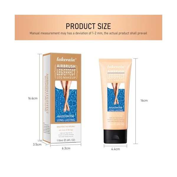 Sugeru Maquillage des Jambes et du Corps, Waterproof Leg Makeup No Transfer, Leg Makeup Lotion pour Couvrir les Cicatrices, T