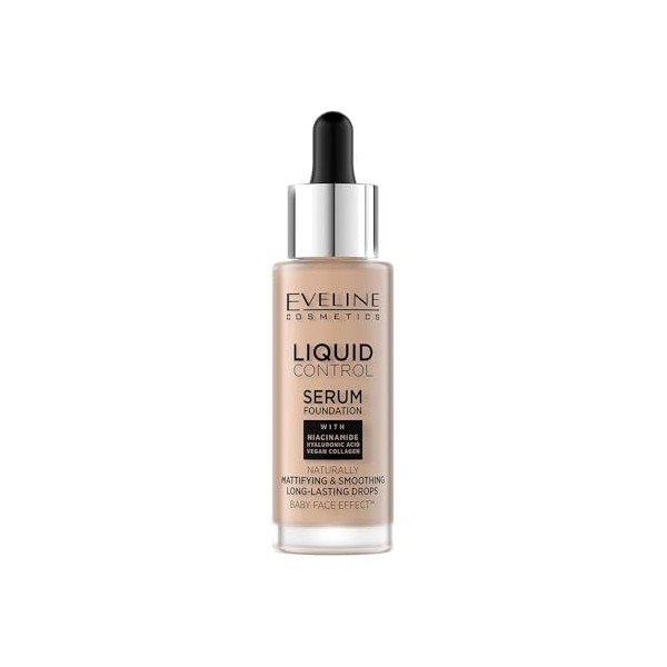 Eveline Cosmetics Fond de Teint Liquide Control HD avec Niacinamide - 035 Beige Naturel
