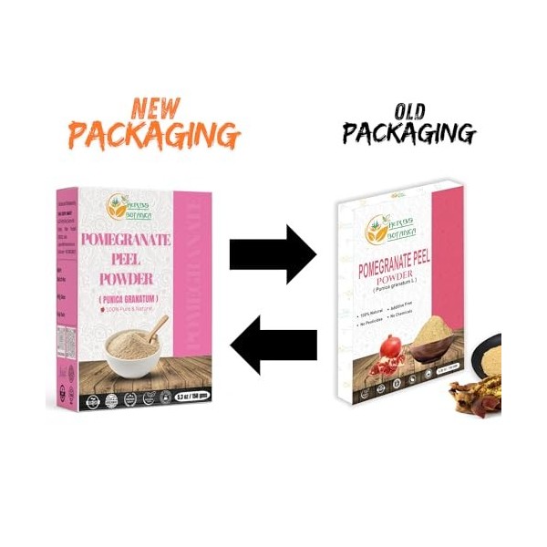 Herbs Botanica Poudre décorce de grenade 150 g, punica granatum naturel | Favorise une peau jeune | Sans gluten et sans OGM