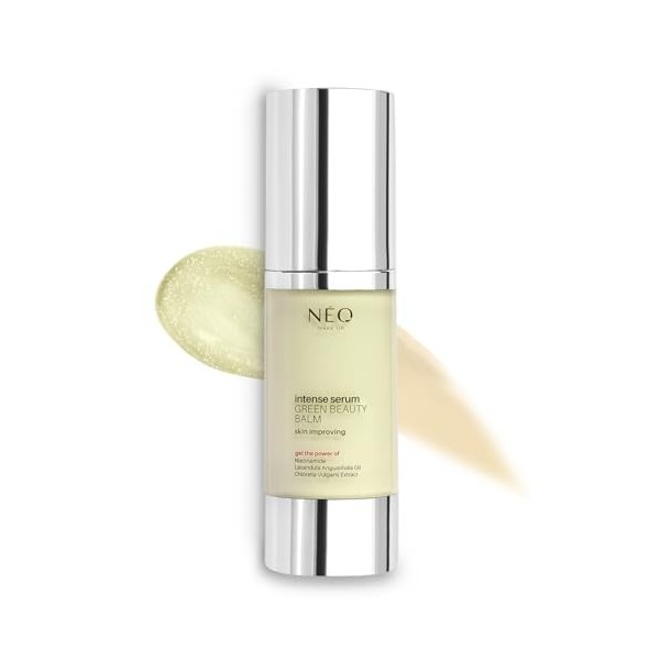 NEO MAKE UP Primer Anti-Rougeurs – Intense Serum Green Beauty Balm – Neutralise les Rougeurs – Effet Apaisant et Anti-Âge – 3