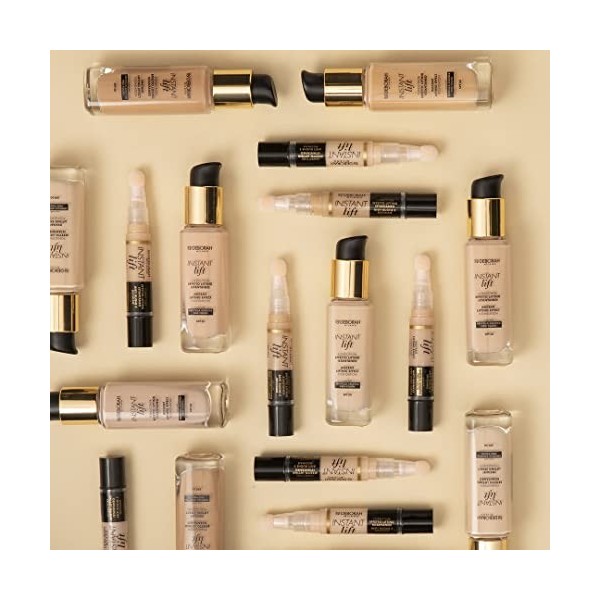 Deborah Fond de teint Instant LIft N.0 Fair Rose SPF30, Longue tenue, Effet Lifting, Texture fluide et légère, avec poignées 