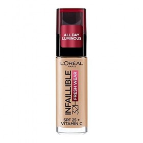 LOréal Paris - Fond de Teint Fluide Infaillible 32h Fresh Wear - Tous Types de Peau - Teinte : Naturel Rosé 125 - 30 ml