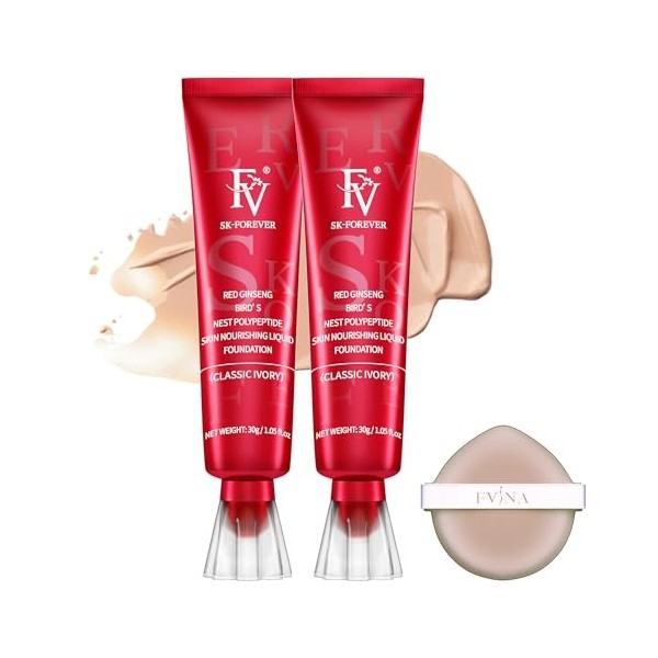 FV Fond de Teint Fluide Waterproof et Longue Tenue, Couvrance Moyenne & Finition Mate, Fond de Teint Couvrant Imperfections P