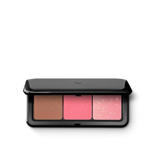 KIKO Milano Multi Finish Trio Blush & Bronzer Palette 03 | Palette Pour Le Visage Comprenant Un Bronzeur Et Deux Fards À Joue