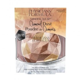 Physicians Formula Mineral Wear Diamond Dust, Poudre Bronzante Lumineuse Effet Flouté, Poudre-Serum Sans Talc à la Poussière 