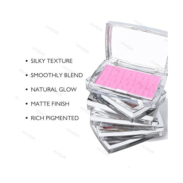 KYDA Poudre à Joues, Fard à Joues aux Tons Radieux, Formule Mixable, Hydratation Durable, Texture Ultra Fine et Légère, Rose