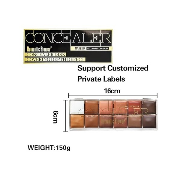 Clouparto 12 couleurs correcteur maquillage Palettes de contouring maquillage vegan anti cerne - pour Les Cernes, Masque les