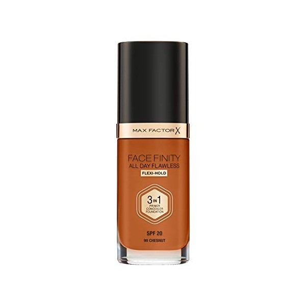 Max Factor Facefinity Fond de teint liquide 3 en 1 All Day Flawless SPF 20-99 Châtaigne 30 ml