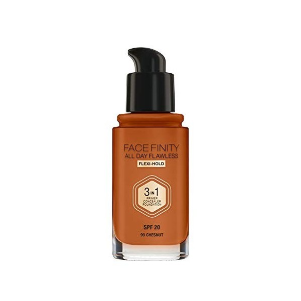 Max Factor Facefinity Fond de teint liquide 3 en 1 All Day Flawless SPF 20-99 Châtaigne 30 ml