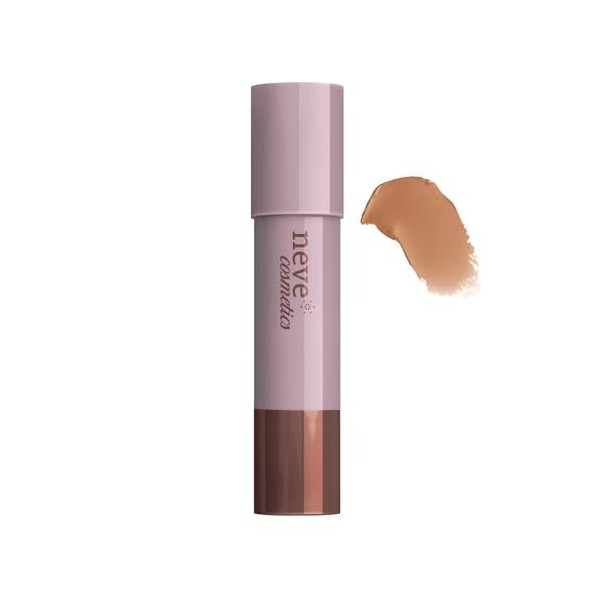Neve Cosmetics Bronzer en bâton brun caramel fini mat velouté avec éponge intégrée pratique Star System | "Savannah"
