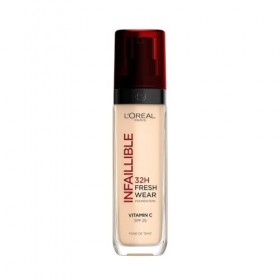 LOréal Paris - Fond de Teint Fluide Infaillible 32h Fresh Wear - Tous Types de Peau - Teinte : Porcelaine 15 - 30 ml
