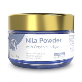Fatimas Garden Poudre de Nila 50g – Poudre Indigo Maroc pour Visage et Cheveux – Soin Exfoliant, Hydratant et Anti-Taches – 