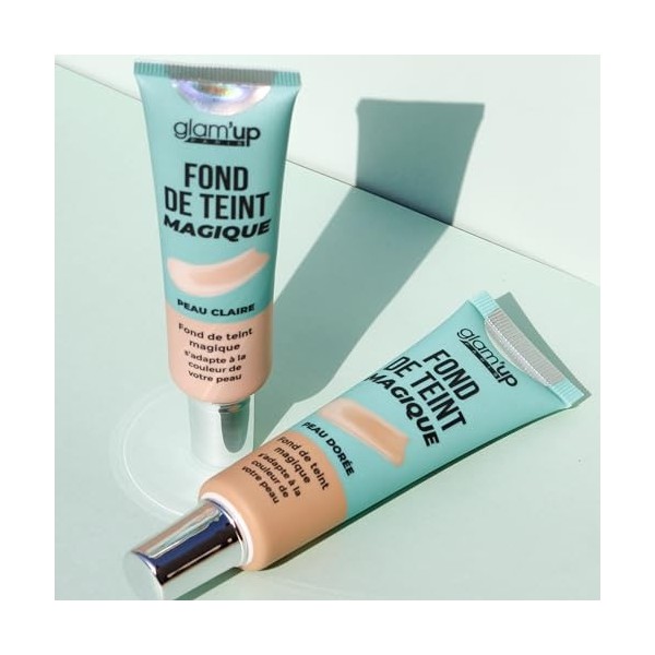 GlamUp Paris - Fond de Teint Magique - Perfecteur de Teint - S’adapte à la Couleur de votre Peau - 20 ml - N°1 Nude Lot de 